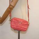 PRADA Ribbon Shoulder Bag Nylon Orange Auth 80629-21