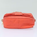 PRADA Ribbon Shoulder Bag Nylon Orange Auth 80629-6