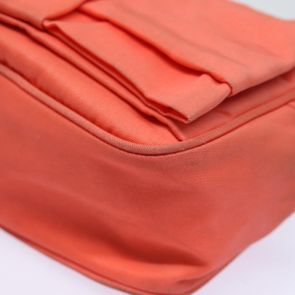 PRADA Ribbon Shoulder Bag Nylon Orange Auth 80629