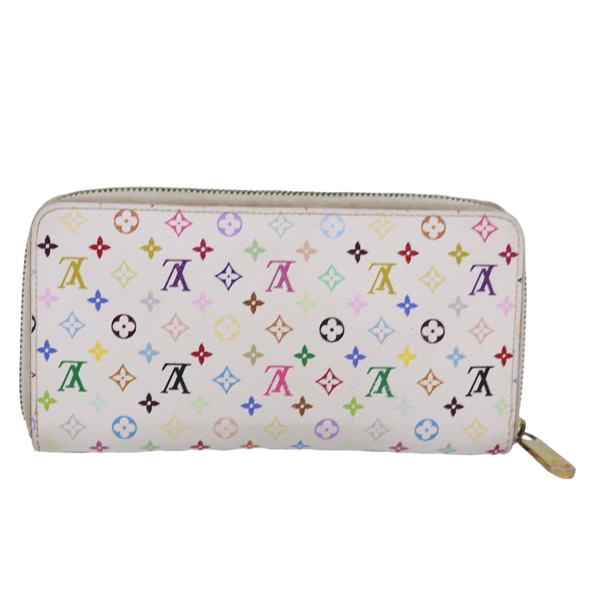 LOUIS VUITTON Monogram Multicolor Zippy Wallet White M60241 LV Auth 80667 - 0