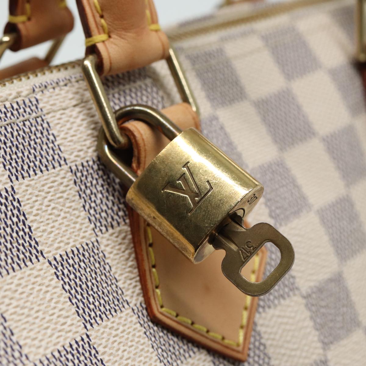 LOUIS VUITTON Damier Azur Speedy 25 Hand Bag N41534 LV Auth 80700