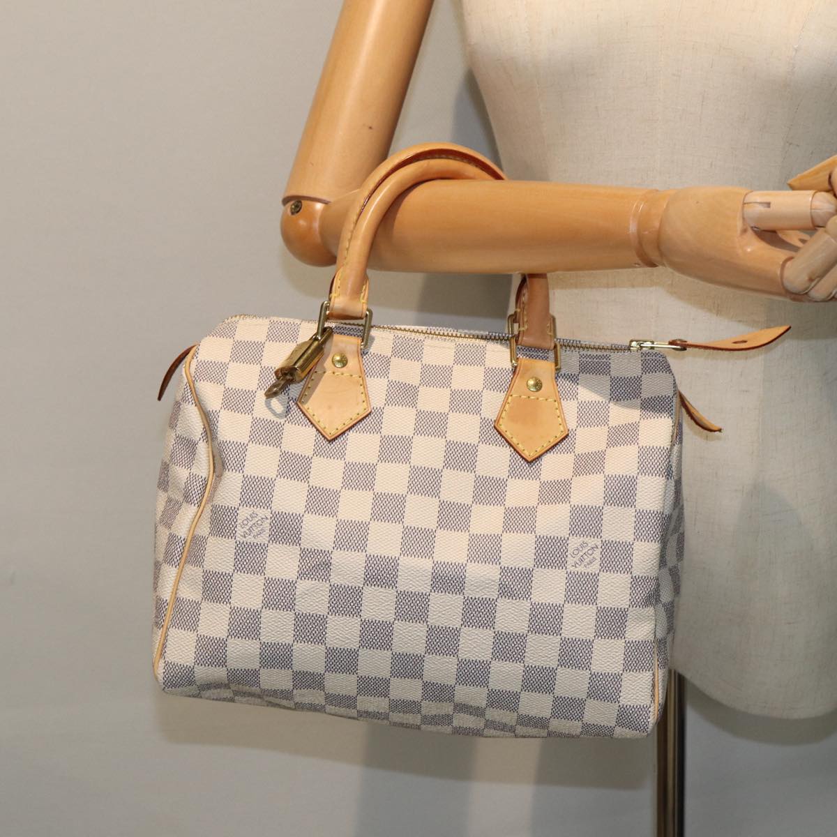 LOUIS VUITTON Damier Azur Speedy 25 Hand Bag N41534 LV Auth 80700