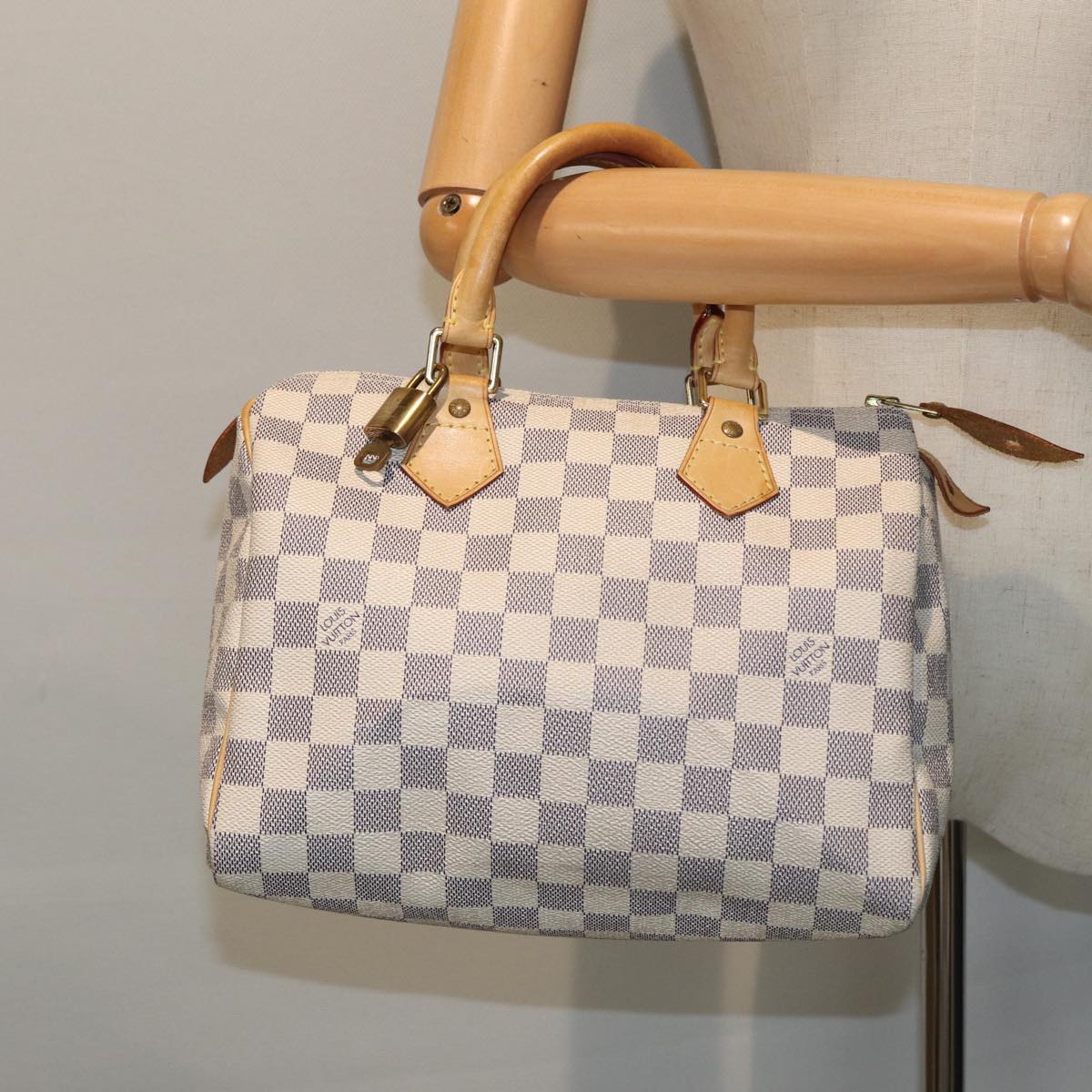 LOUIS VUITTON Damier Azur Speedy 25 Hand Bag N41534 LV Auth 80701