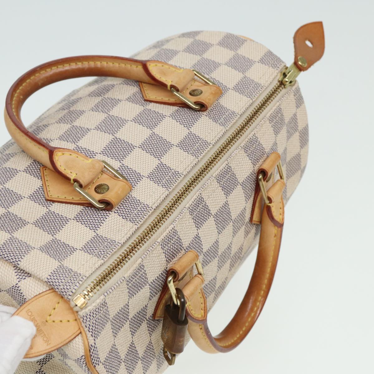 LOUIS VUITTON Damier Azur Speedy 25 Hand Bag N41534 LV Auth 80701