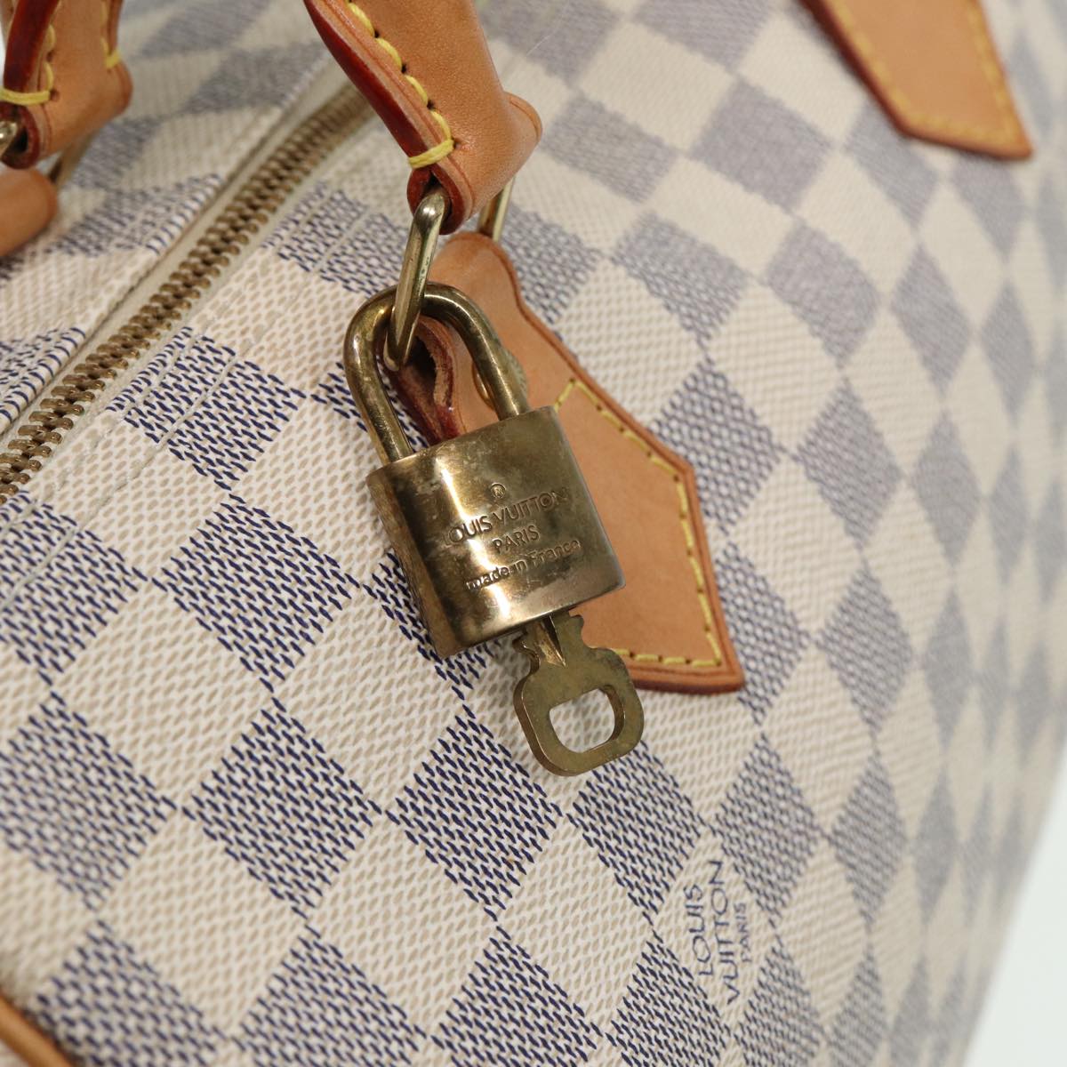 LOUIS VUITTON Damier Azur Speedy 30 Hand Bag N41533 LV Auth 80702