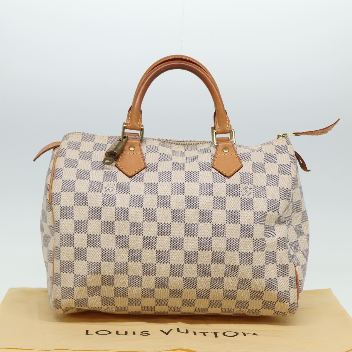 LOUIS VUITTON Damier Azur Speedy 30 Hand Bag N41533 LV Auth 80702