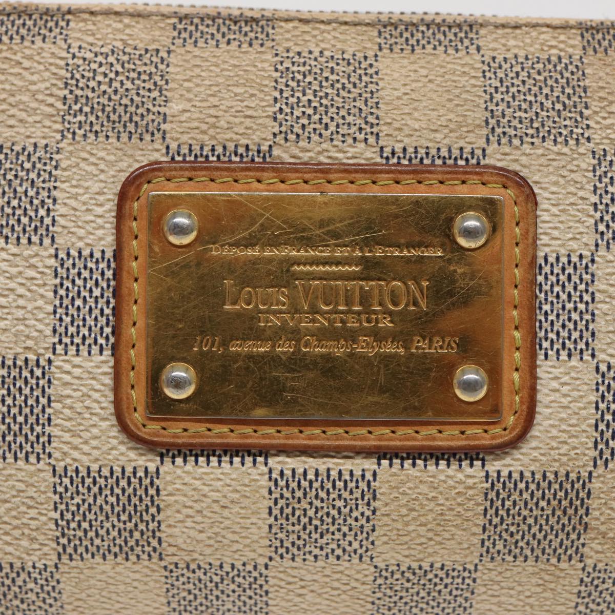 LOUIS VUITTON Damier Azur Eva Shoulder Bag 2way N55214 LV Auth 80718