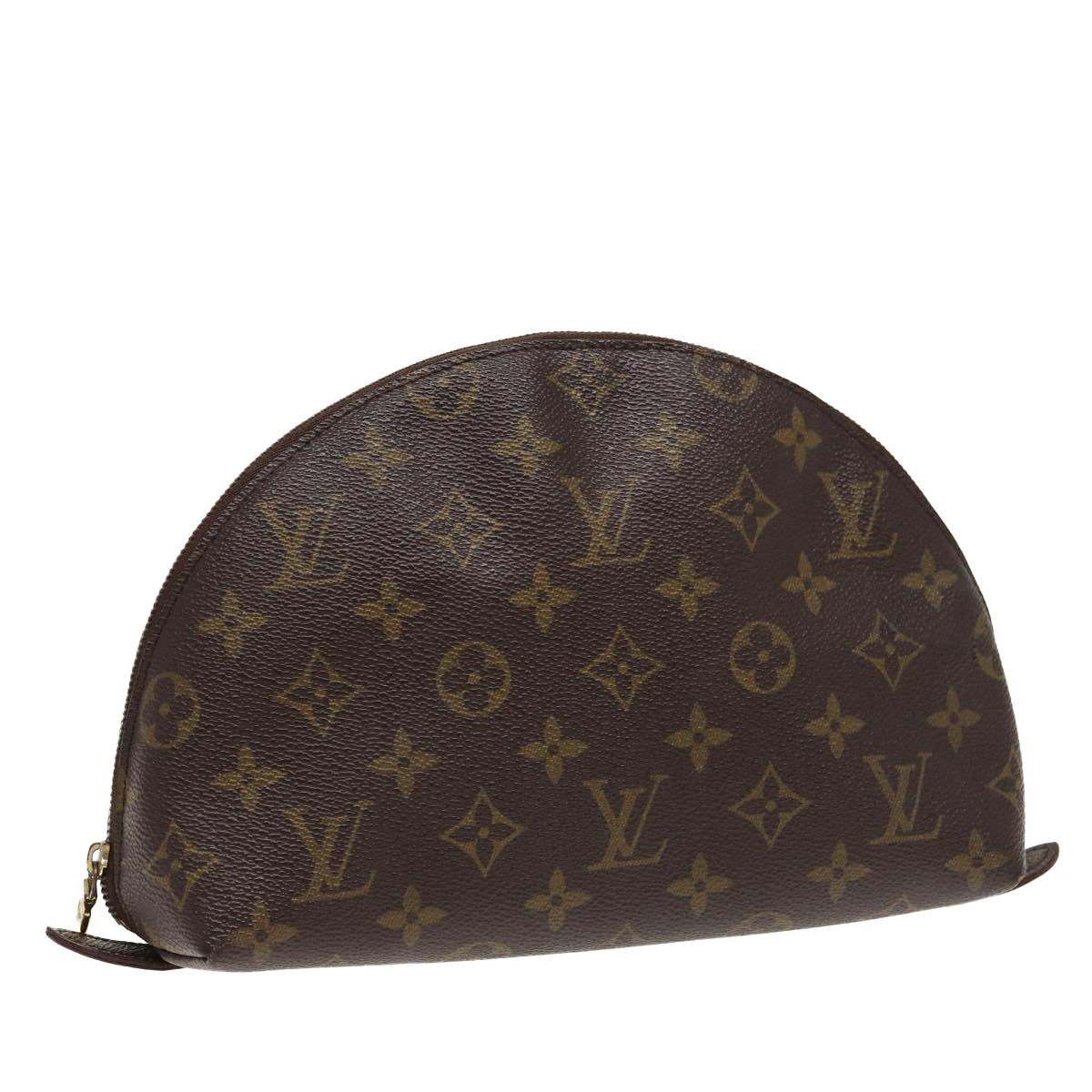 LOUIS VUITTON Monogram Trousse Demi Ronde Cosmetic Pouch M47520 LV Auth 80721