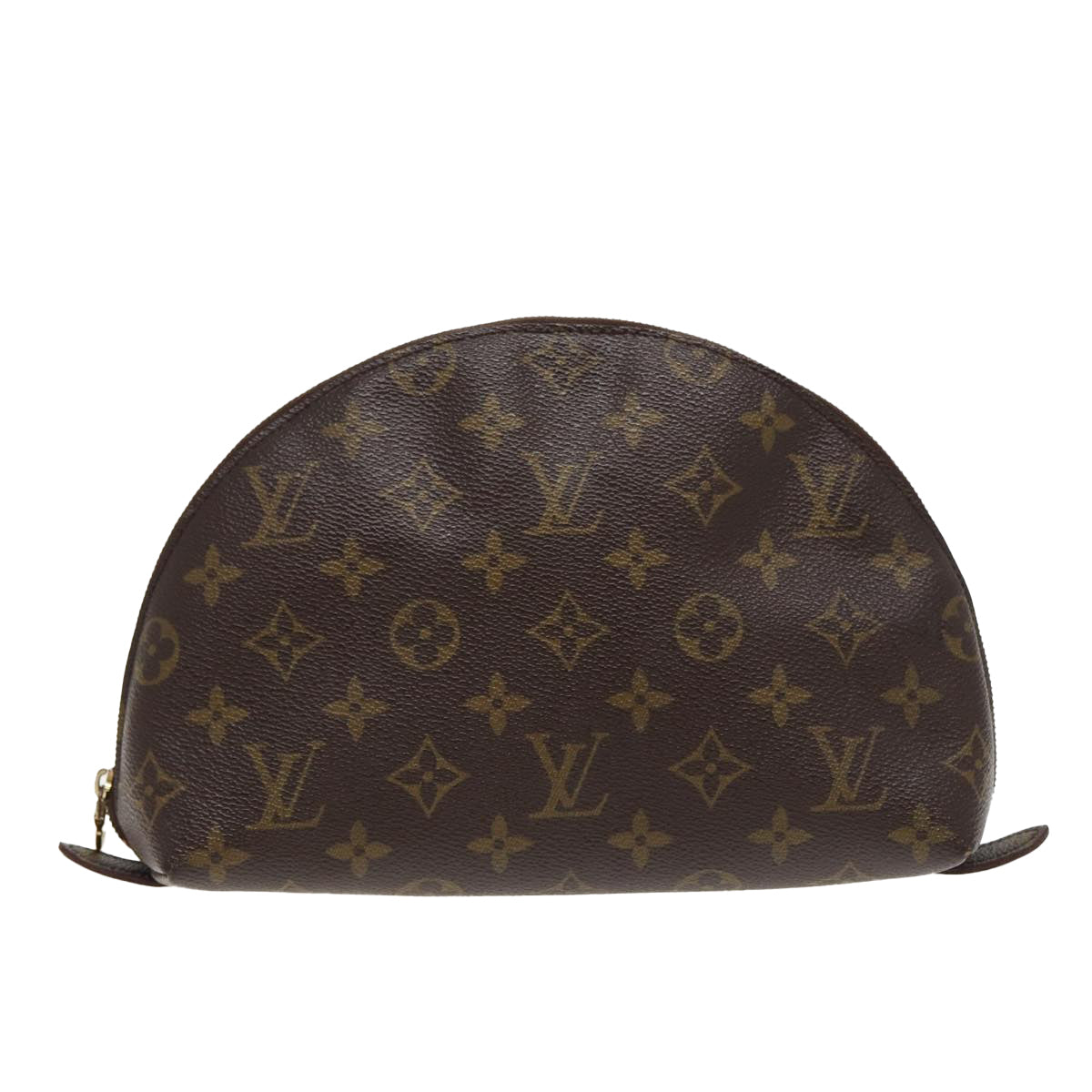 LOUIS VUITTON Monogram Trousse Demi Ronde Cosmetic Pouch M47520 LV Auth 80721