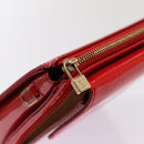 LOUIS VUITTON Monogram Vernis Motto Accessory Pouch Red M91137 LV Auth 80724-7