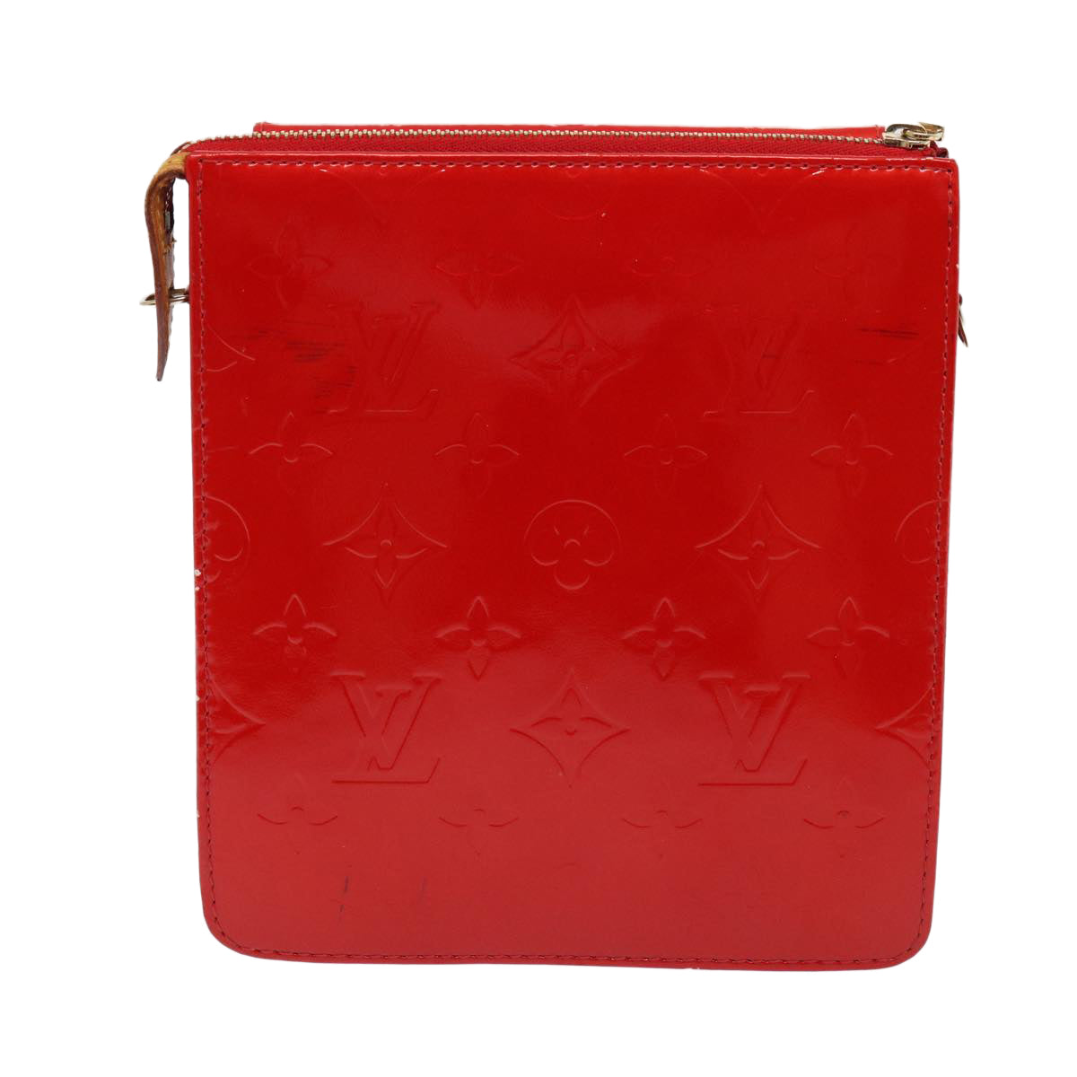 LOUIS VUITTON Monogram Vernis Motto Accessory Pouch Red M91137 LV Auth 80724 - 0