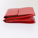 LOUIS VUITTON Monogram Vernis Motto Accessory Pouch Red M91137 LV Auth 80724-4