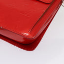 LOUIS VUITTON Monogram Vernis Motto Accessory Pouch Red M91137 LV Auth 80724-14