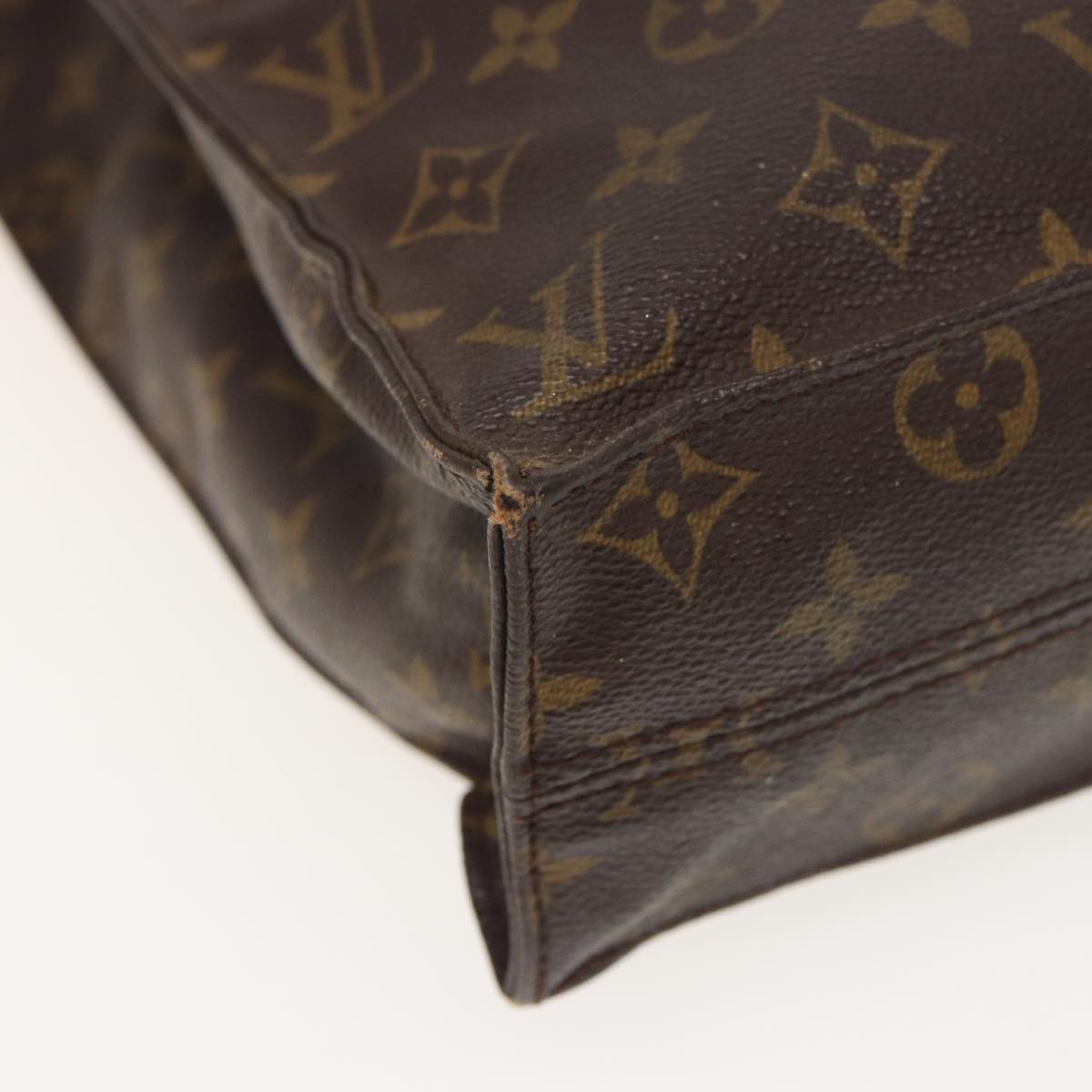 LOUIS VUITTON Monogram Sac Plat Hand Bag M51140 LV Auth 80781