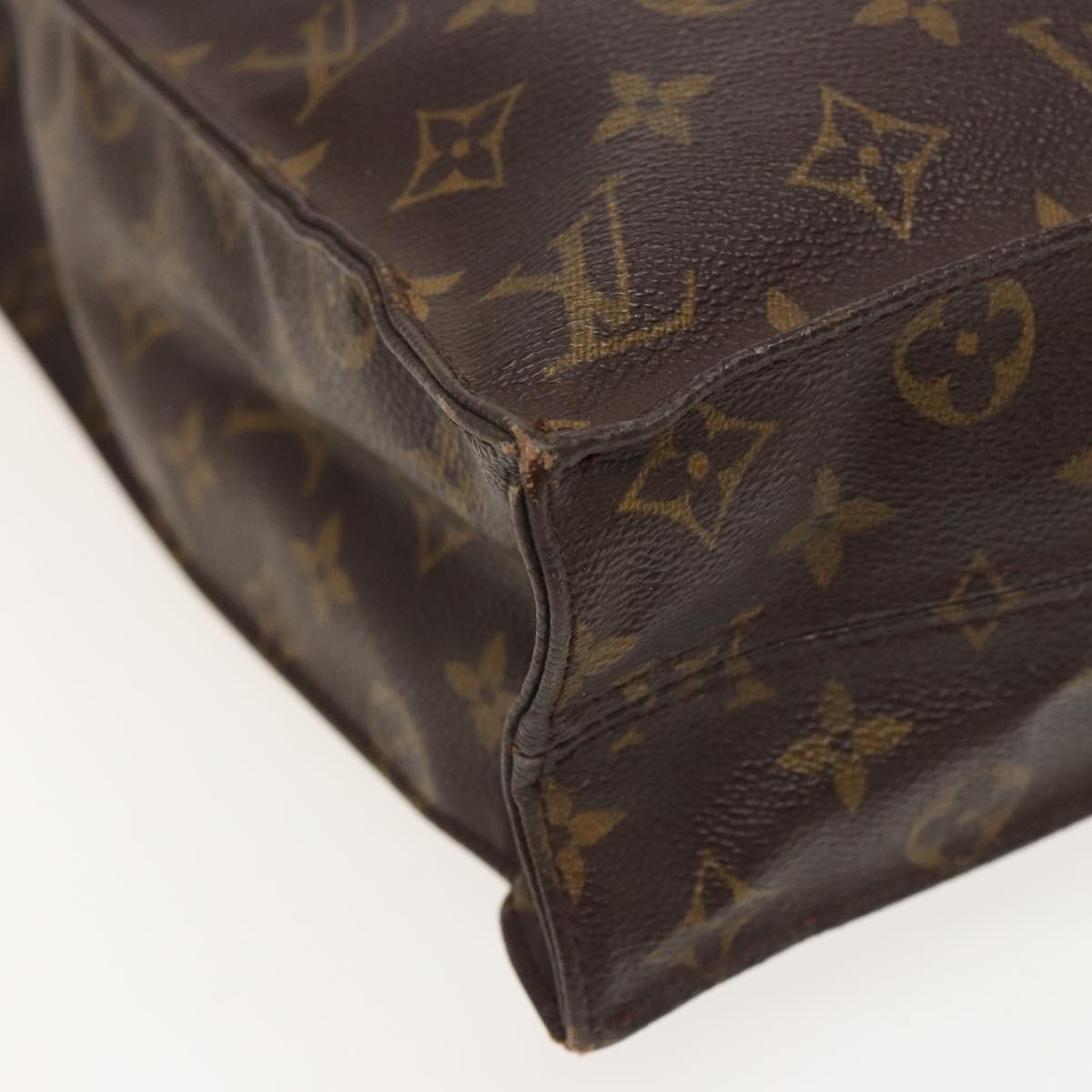 LOUIS VUITTON Monogram Sac Plat Hand Bag M51140 LV Auth 80781