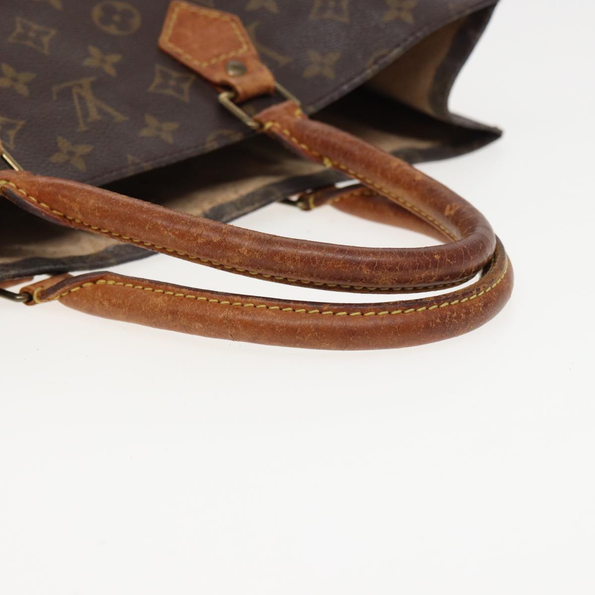 LOUIS VUITTON Monogram Sac Plat Hand Bag M51140 LV Auth 80781