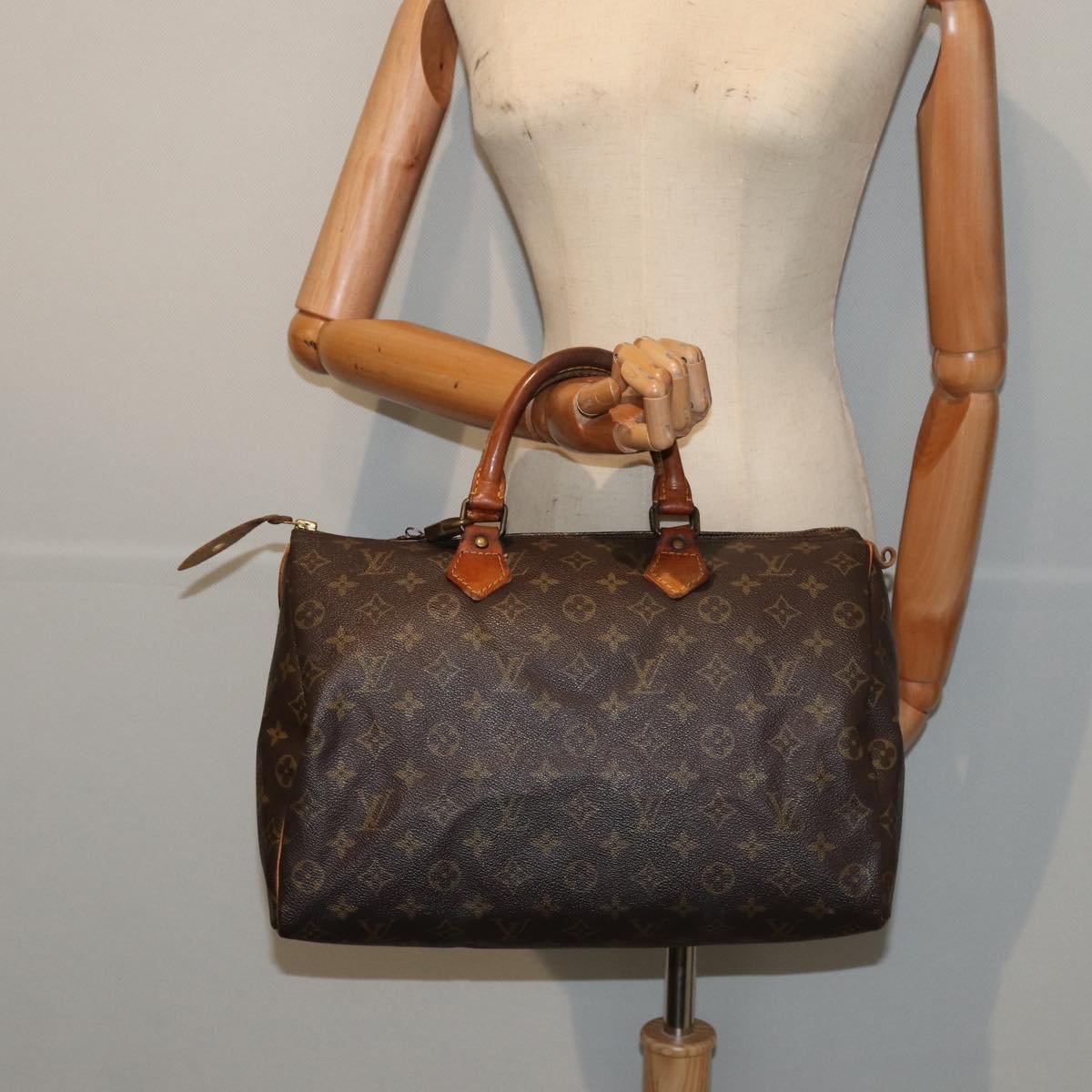 LOUIS VUITTON Monogram Speedy 35 Hand Bag M41524 LV Auth 80788