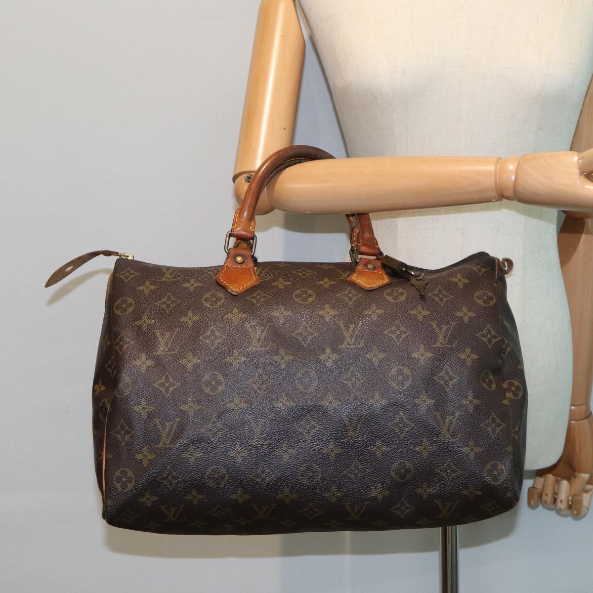 LOUIS VUITTON Monogram Speedy 35 Hand Bag M41524 LV Auth 80788