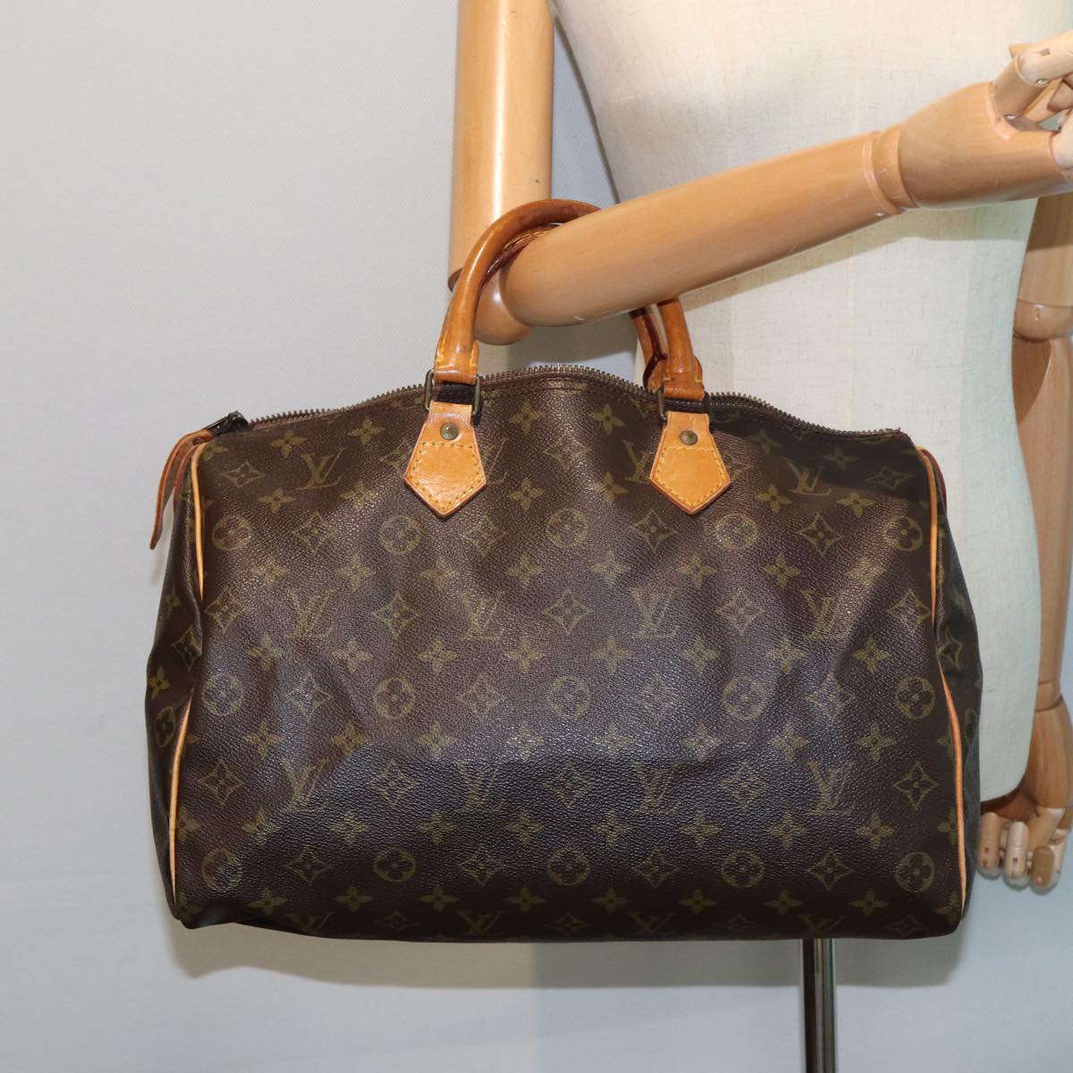 LOUIS VUITTON Monogram Speedy 35 Hand Bag M41524 LV Auth 80791