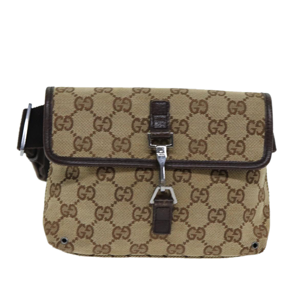 GUCCI GG Canvas Shoulder Bag Beige 92543 Auth 80802