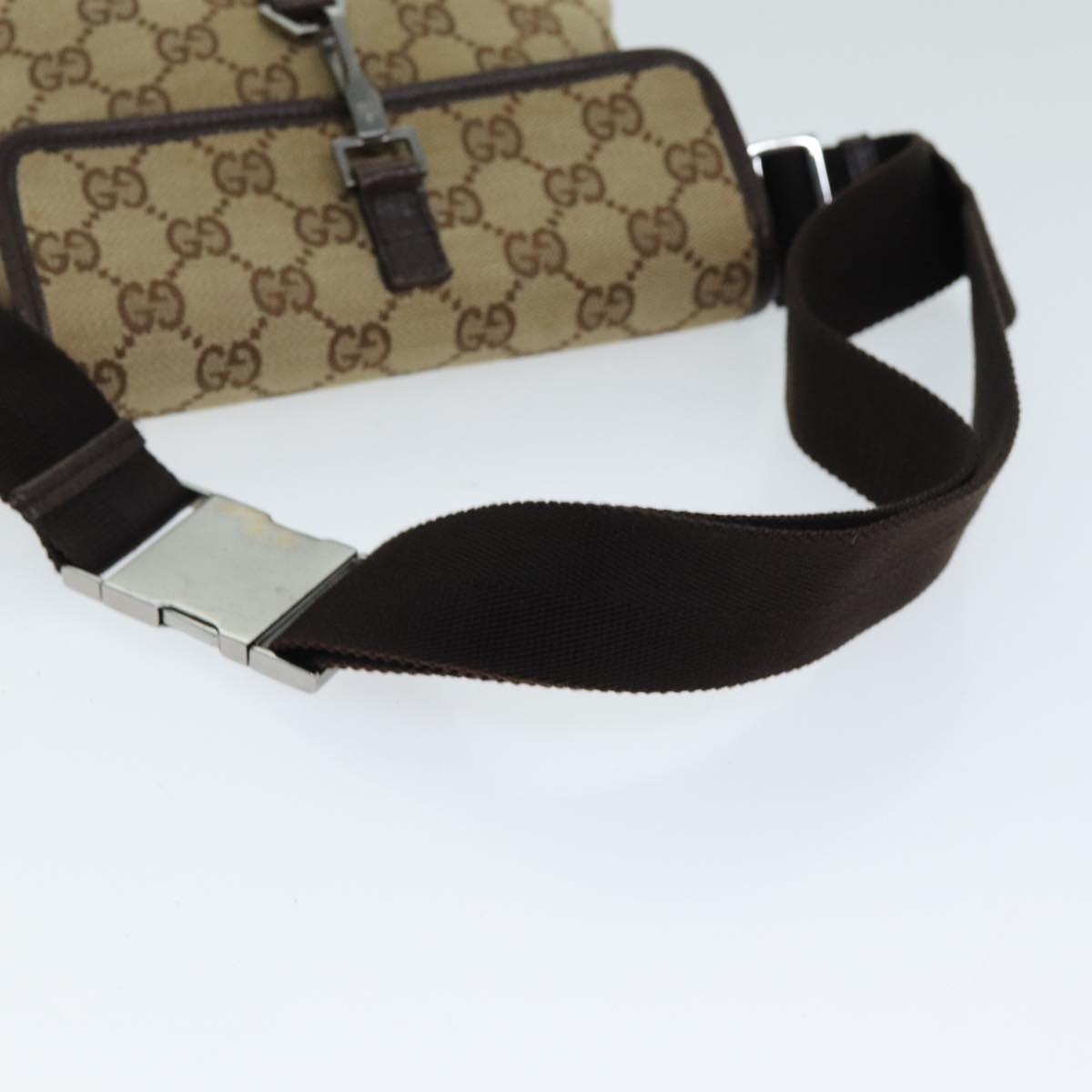 GUCCI GG Canvas Shoulder Bag Beige 92543 Auth 80802