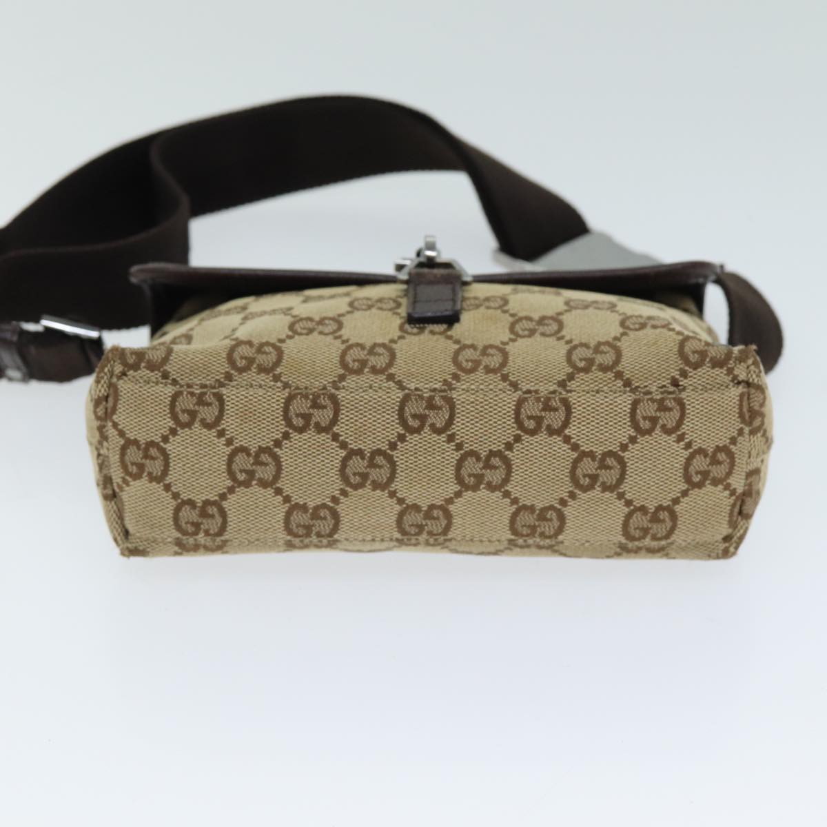 GUCCI GG Canvas Shoulder Bag Beige 92543 Auth 80802