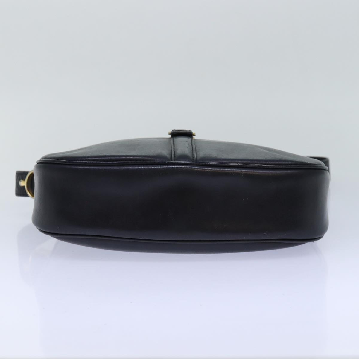 CELINE Shoulder Bag Leather Black Auth 80811