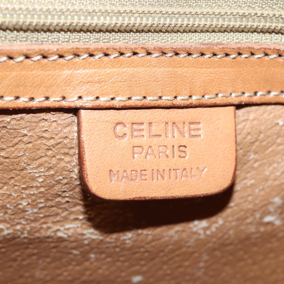 CELINE Macadam Canvas Hand Bag PVC Leather Brown Auth 80816