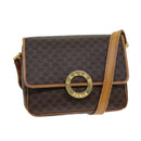 CELINE Macadam Canvas Shoulder Bag PVC Leather Brown Auth 80818-1