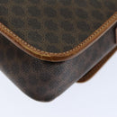 CELINE Macadam Canvas Shoulder Bag PVC Leather Brown Auth 80818-17
