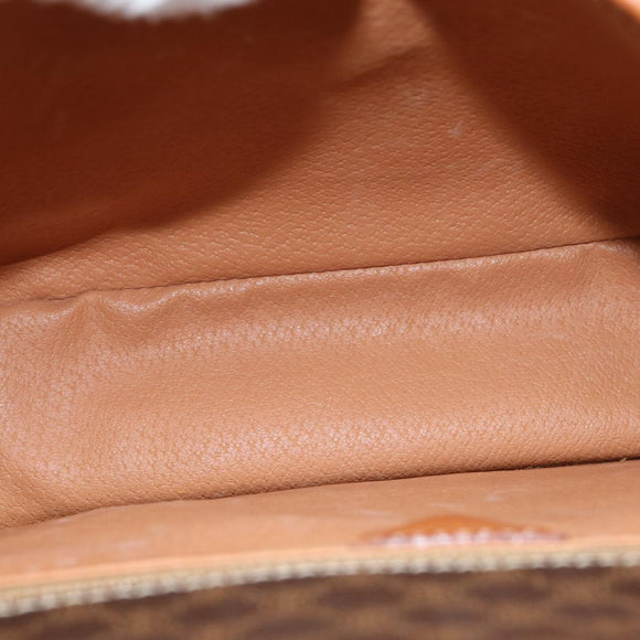 CELINE Macadam Canvas Umhängetasche PVC Leder Braun Auth 80818