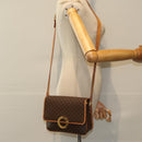 CELINE Macadam Canvas Shoulder Bag PVC Leather Brown Auth 80818-22