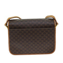 CELINE Macadam Canvas Shoulder Bag PVC Leather Brown Auth 80818-2