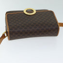 CELINE Macadam Canvas Shoulder Bag PVC Leather Brown Auth 80818-6