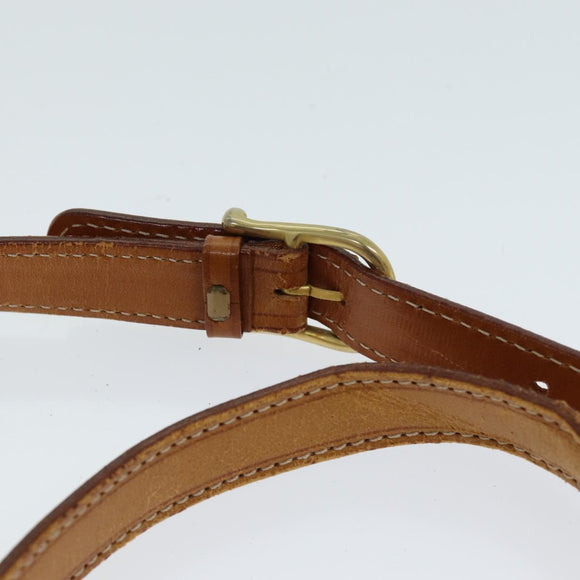 CELINE Macadam Canvas Umhängetasche PVC Leder Braun Auth 80818