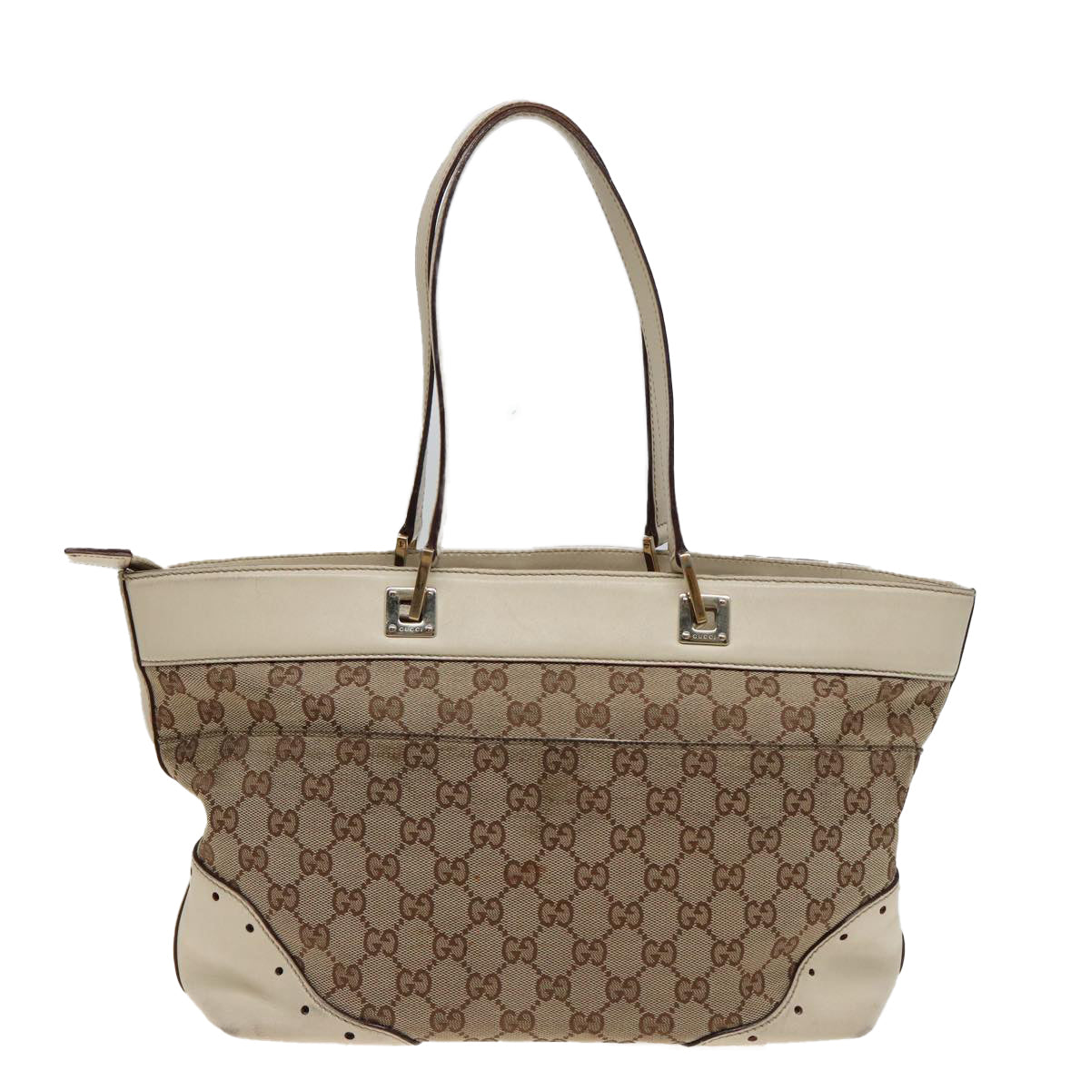 GUCCI GG Canvas Tote Bag Beige 145993 Auth 80822