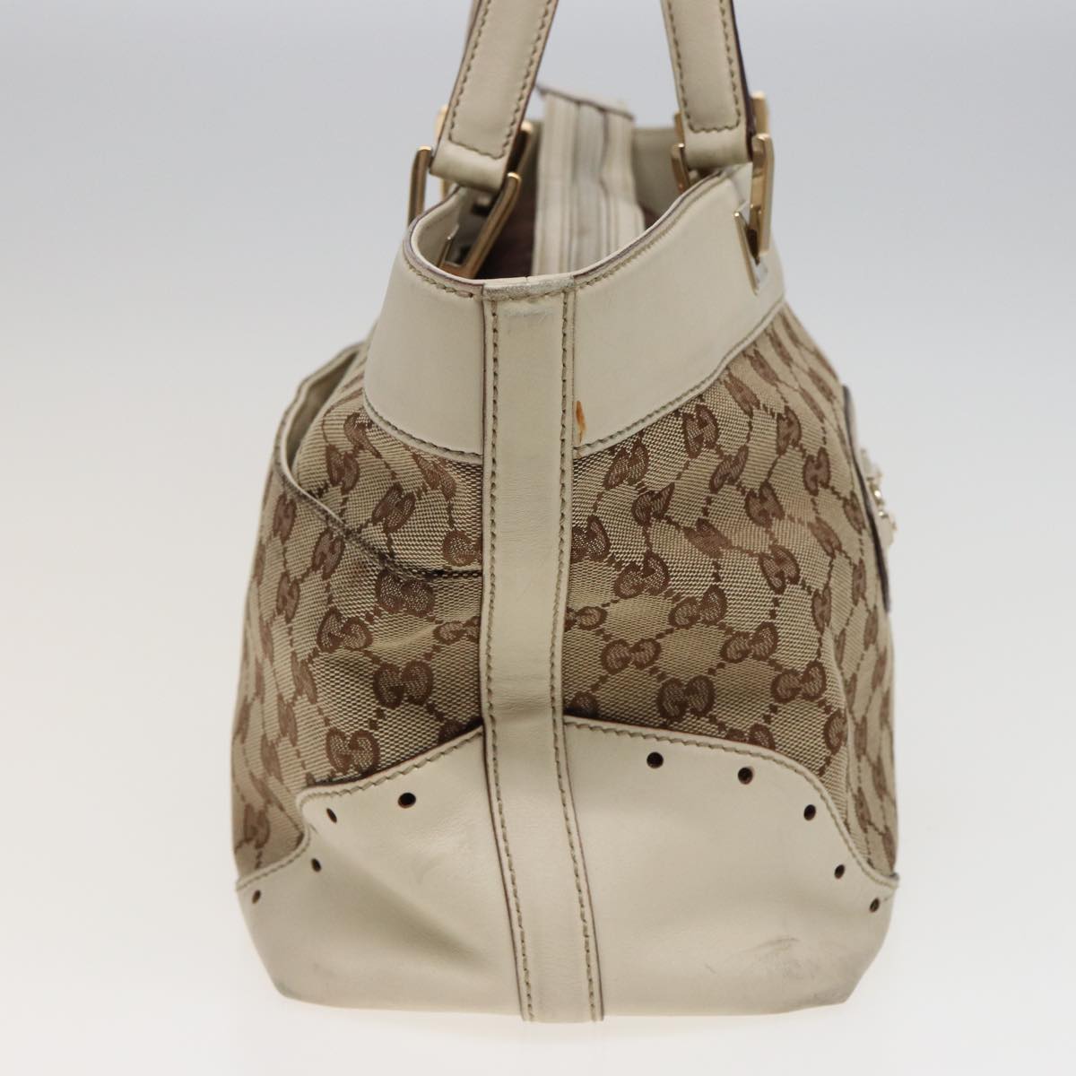 GUCCI GG Canvas Tote Bag Beige 145993 Auth 80822