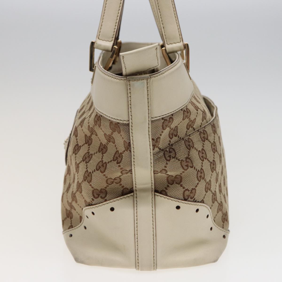 GUCCI GG Canvas Tote Bag Beige 145993 Auth 80822