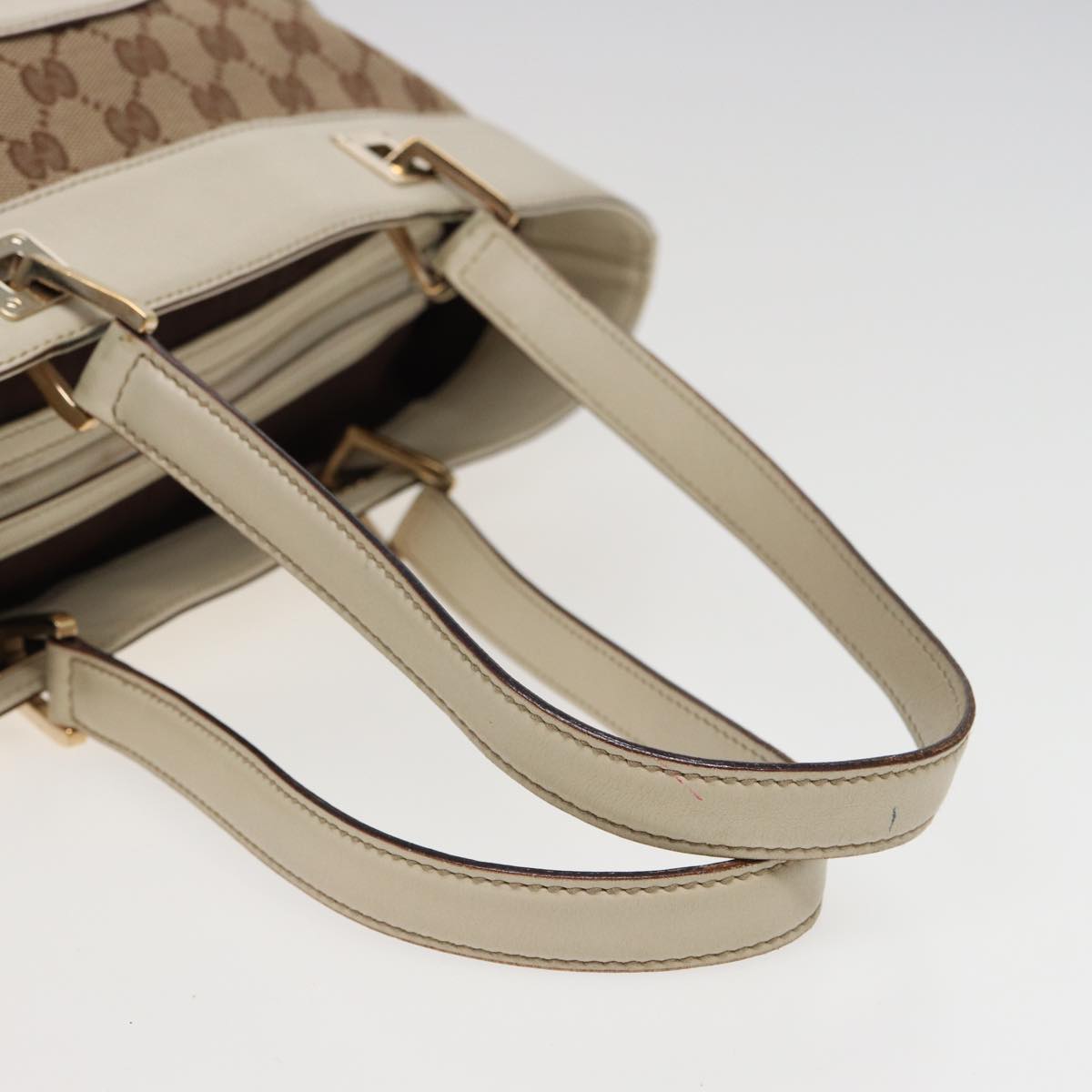 GUCCI GG Canvas Tote Bag Beige 145993 Auth 80822