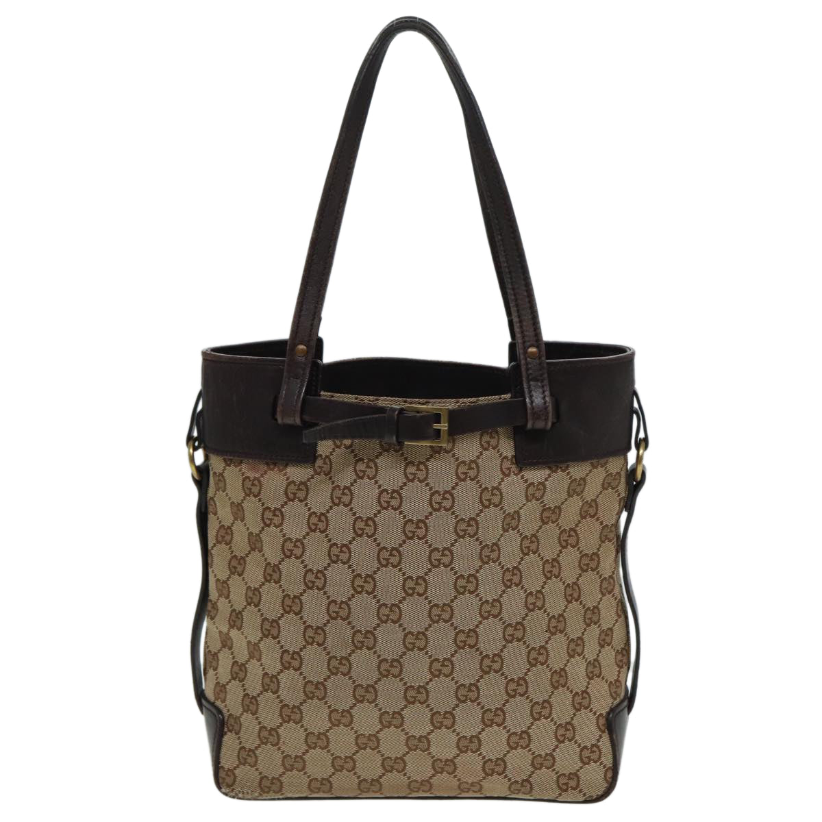 GUCCI GG Canvas Tote Bag Beige 107757 Auth 80825