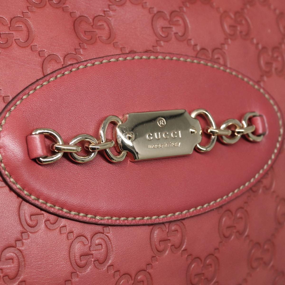 GUCCI GG Canvas Guccissima Hand Bag Pink 145993 Auth 80835