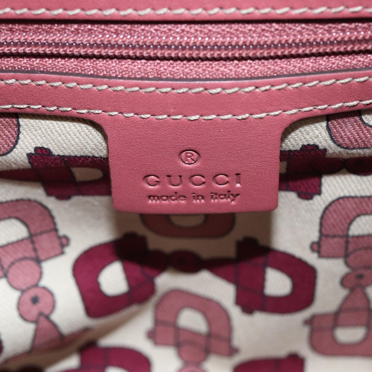 GUCCI GG Canvas Guccissima Hand Bag Pink 145993 Auth 80835