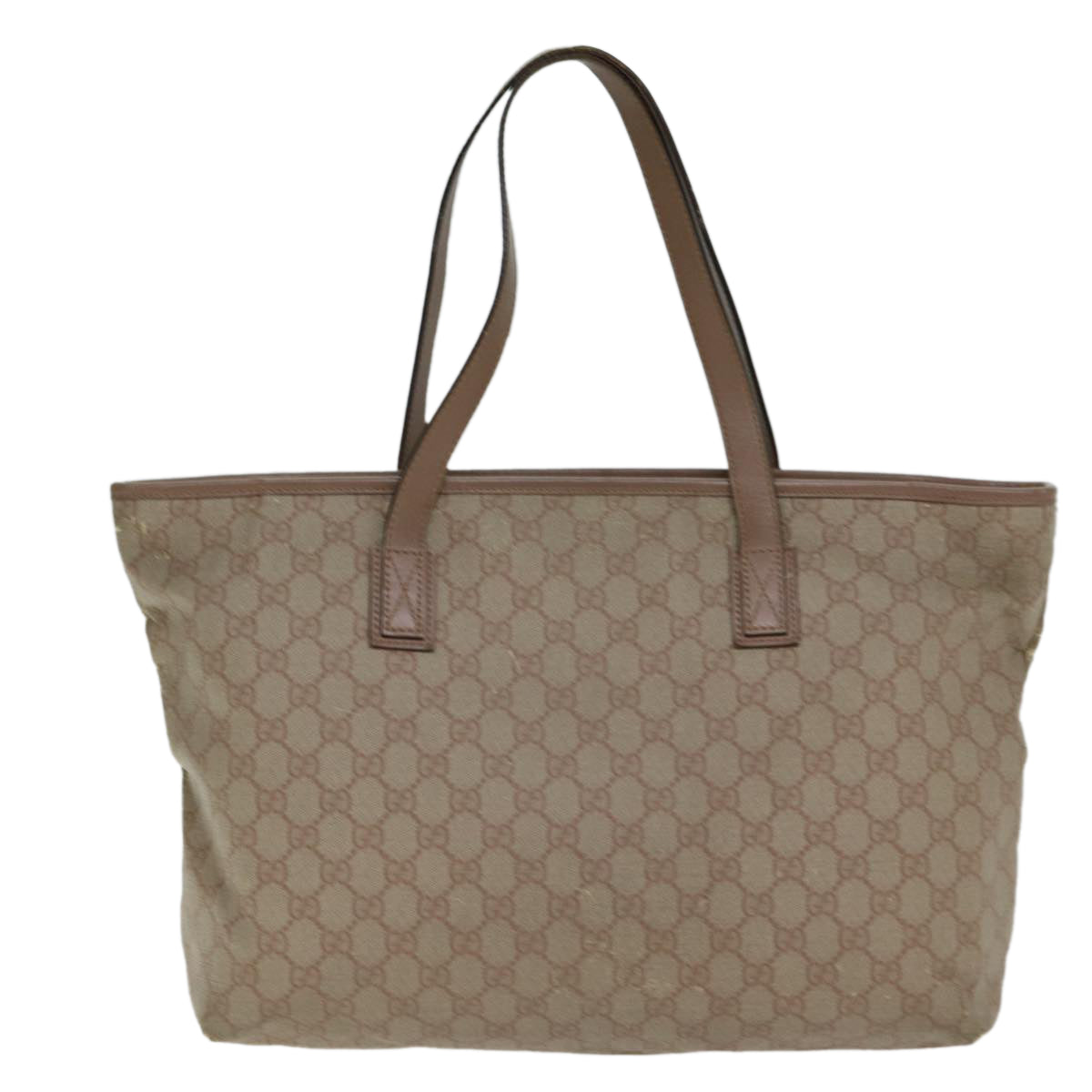 GUCCI GG Supreme Tote Bag PVC Leather Beige 211137 Auth 80851 - 0