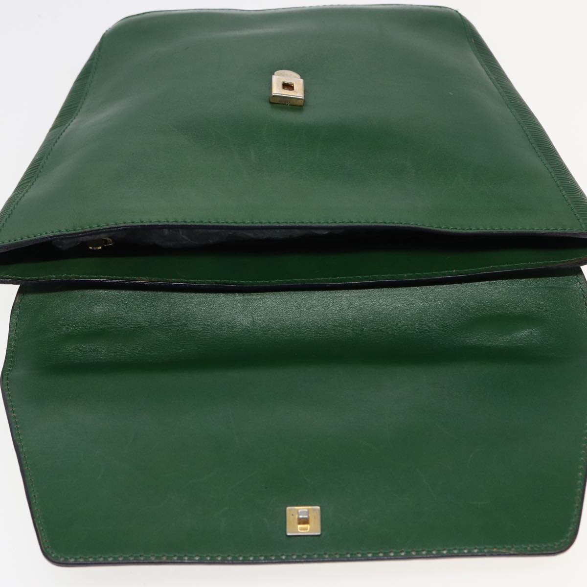 FENDI Shoulder Bag Leather Green Auth 80862