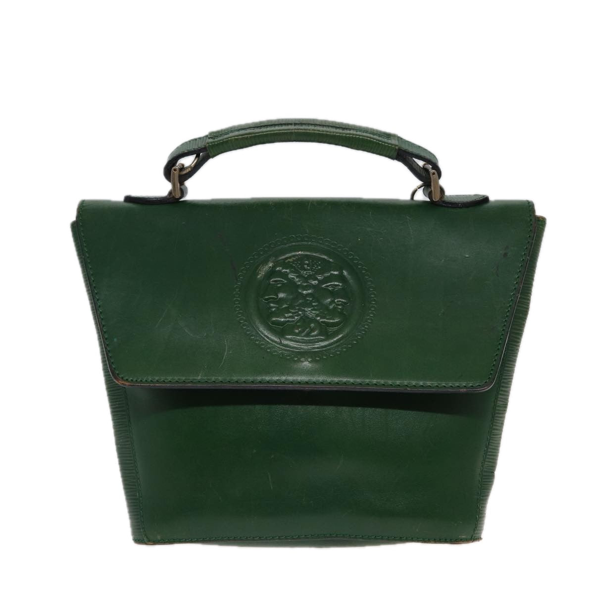 FENDI Shoulder Bag Leather Green Auth 80862