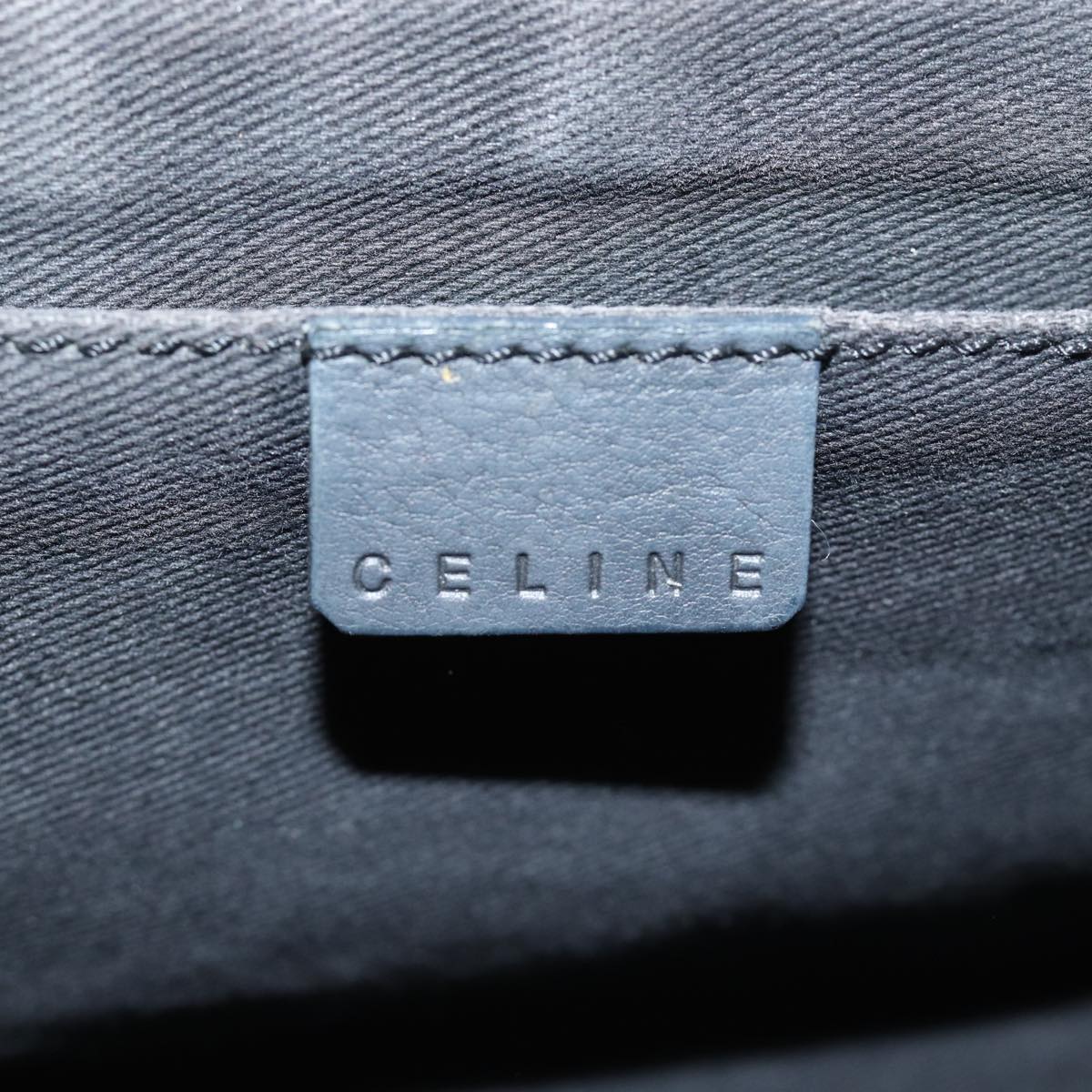 CELINE Hand Bag Leather Black Auth 80876