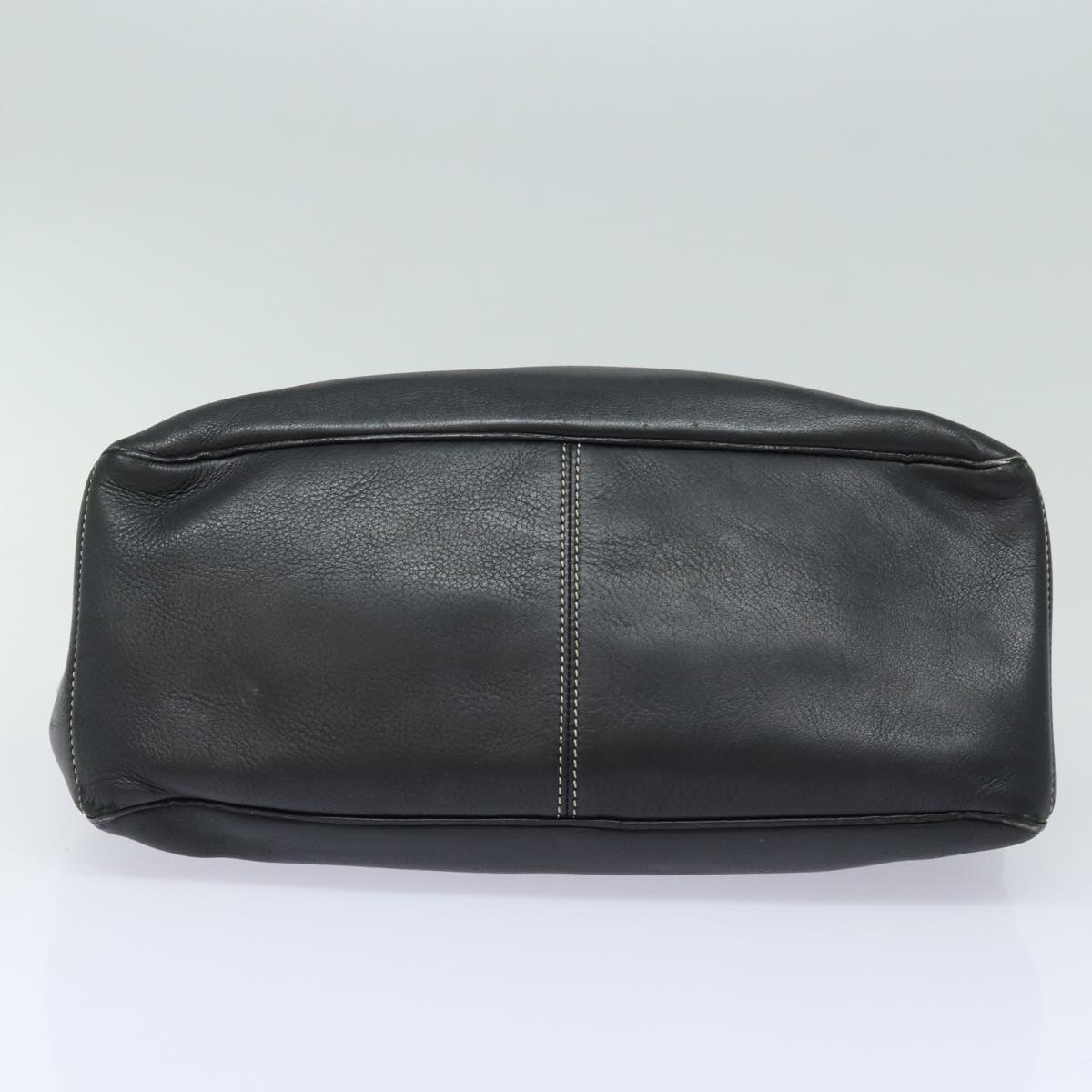 CELINE Hand Bag Leather Black Auth 80876