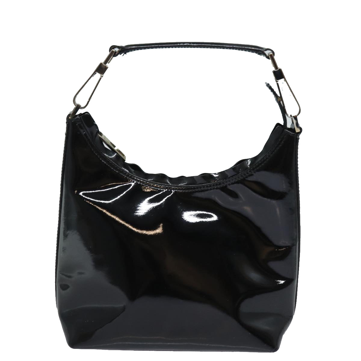 GUCCI Hand Bag Patent leather Black Auth 80889