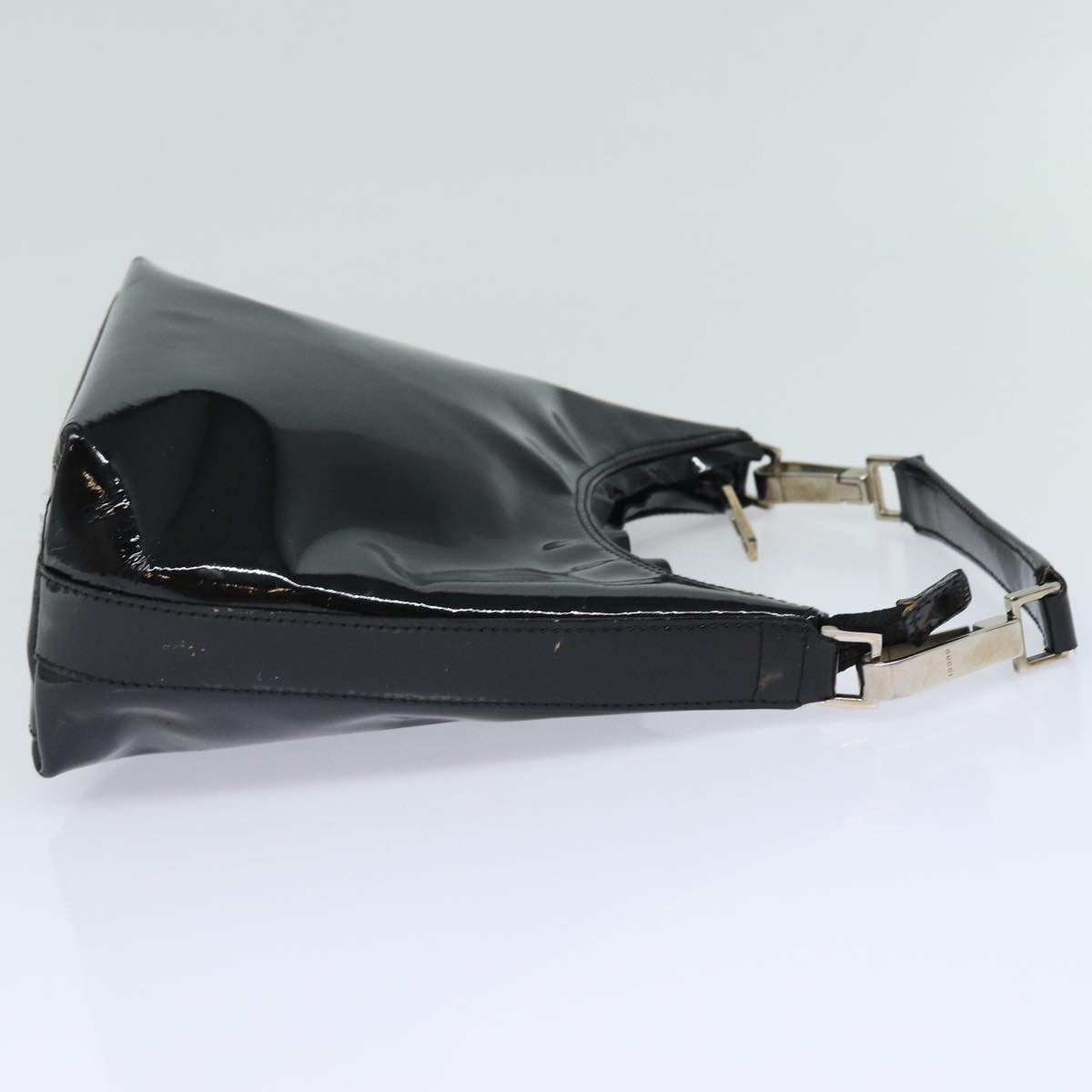 GUCCI Hand Bag Patent leather Black Auth 80889