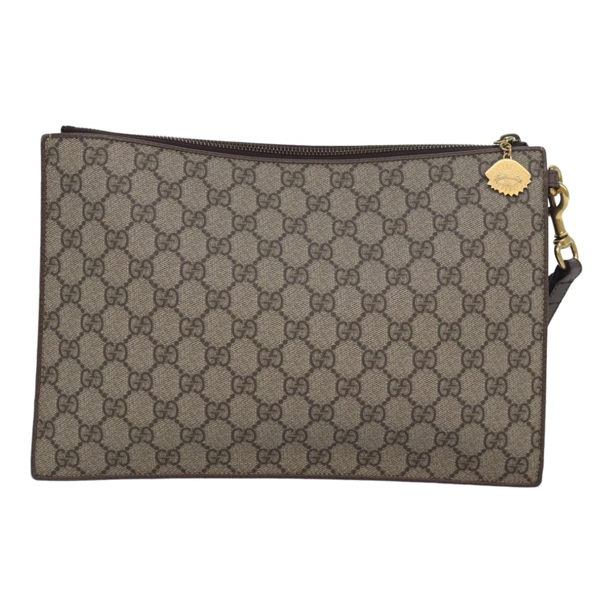 GUCCI GG Supreme Clutch Bag PVC Leather Beige 473915 Auth 80898 - 0